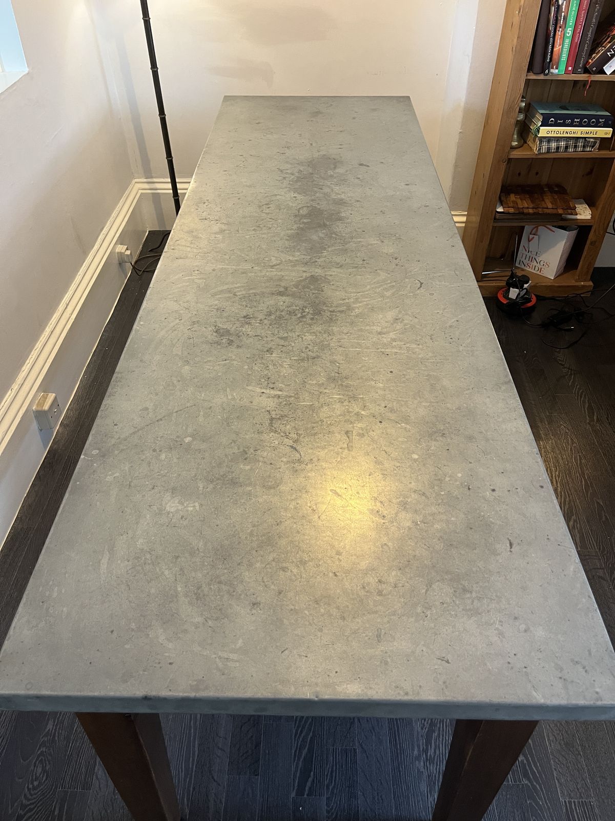 Industrial Style Solid Zinc Topped Dining Table photo furniture