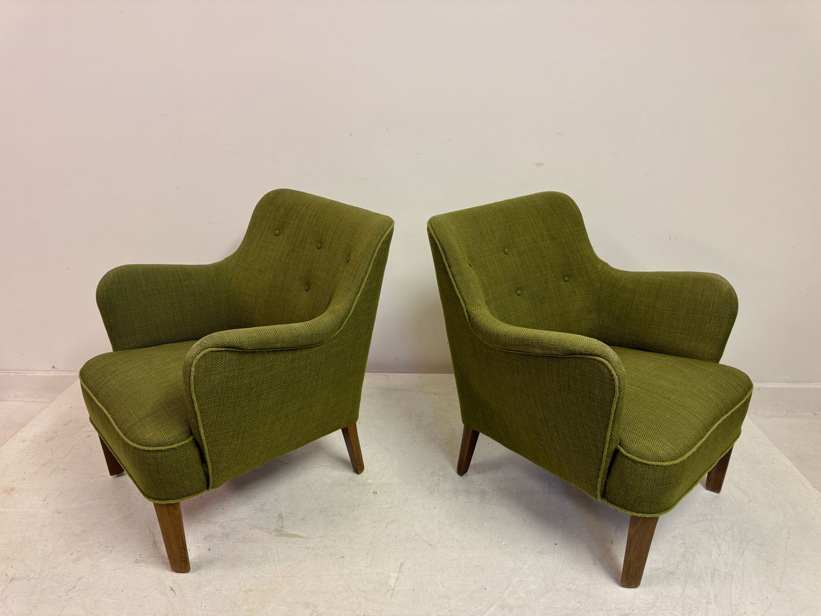 photo vinterior Pair Of Model 1748 Armchairs By Peter Hvidt For Fritz Hansen, Denmark, Circa 1950s