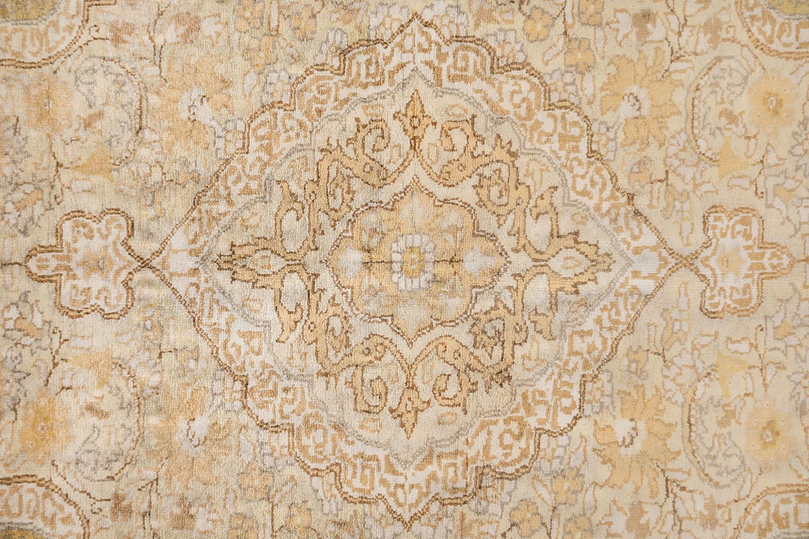 Antique Turkish Kayseri Silk Rug, Cream, 168 × 119cm, Circa 1920s photo vinterior