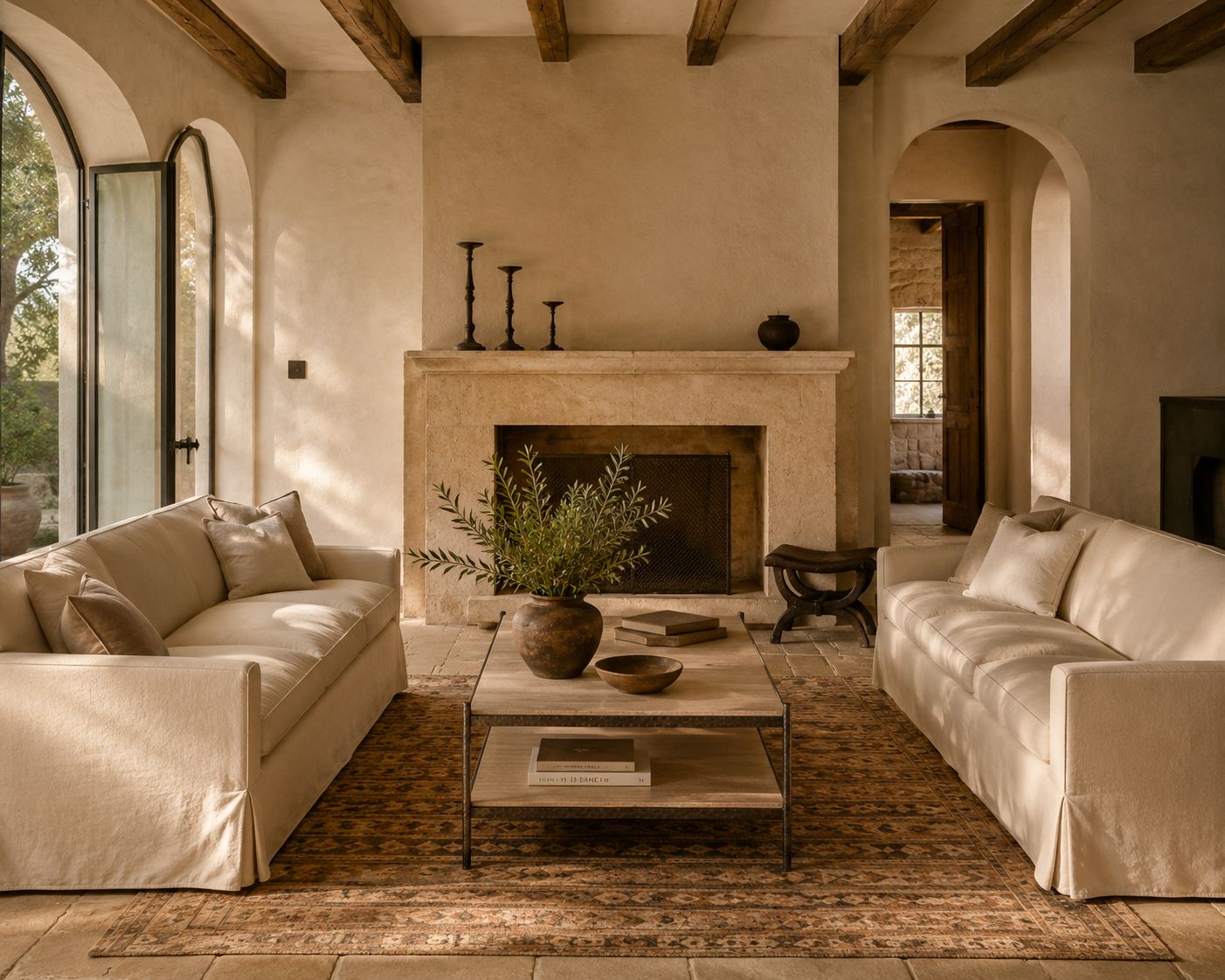 The Forged 'Mjolnir' Coffee Table   Travertine photo furniture
