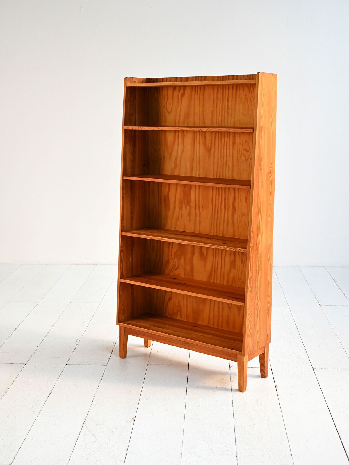 Mid Century Scandinavaanse Boekenkast Van Massief Grenenhout