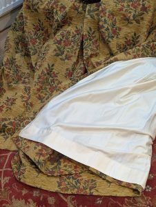 Vintage Chenille Pencil Pleat Second Hand Curtains W277 D230 photo 345.0