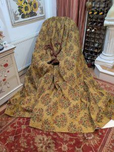 Vintage Chenille Pencil Pleat Second Hand Curtains W277 D230
