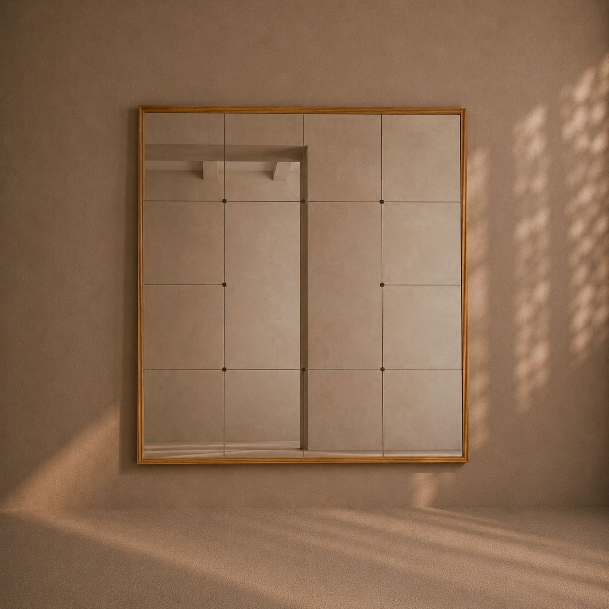 The 'Skar' Reeded Oak Frame Panelled Wall Mirror