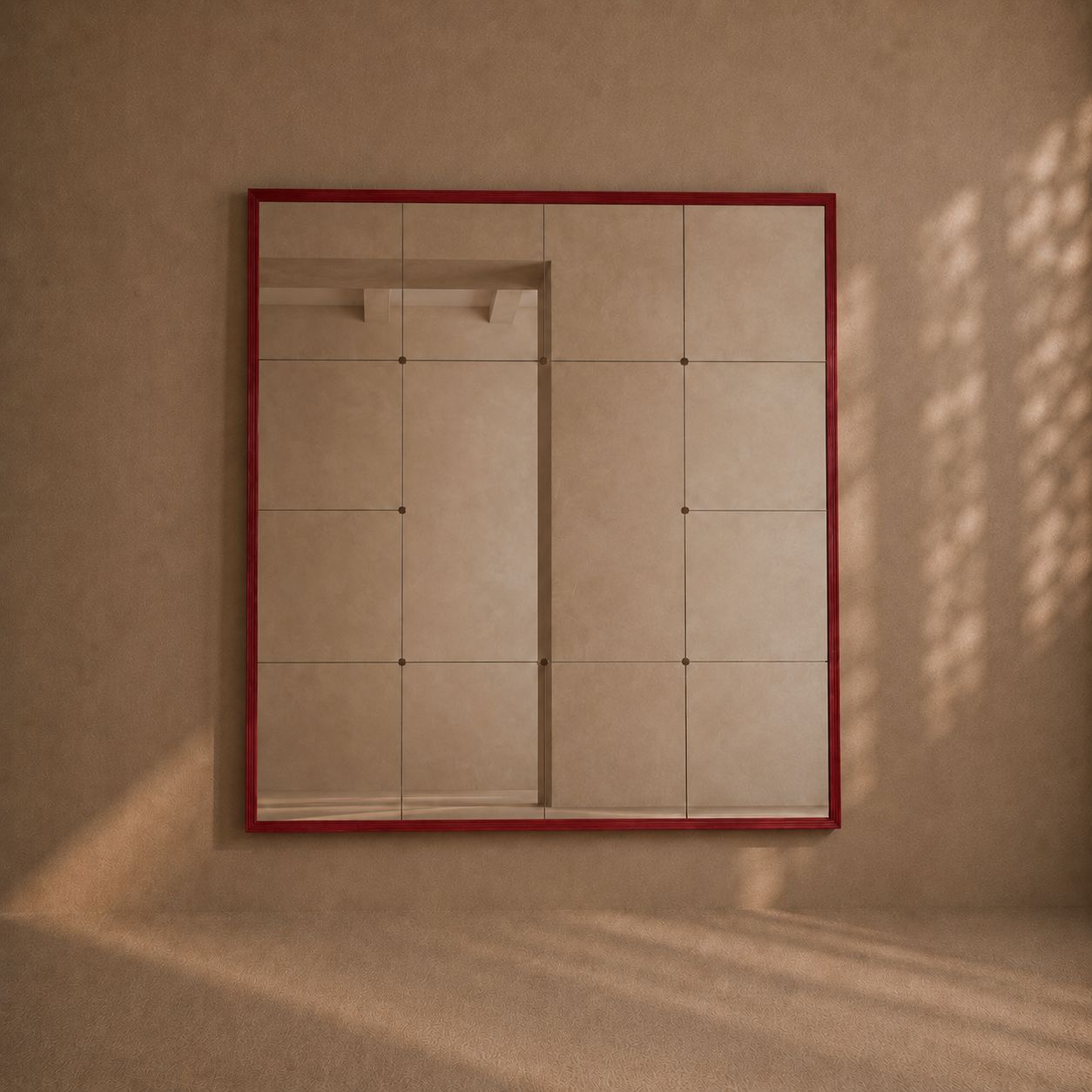 The 'Skar' Reeded Oak Frame Panelled Wall Mirror photo 2180.0