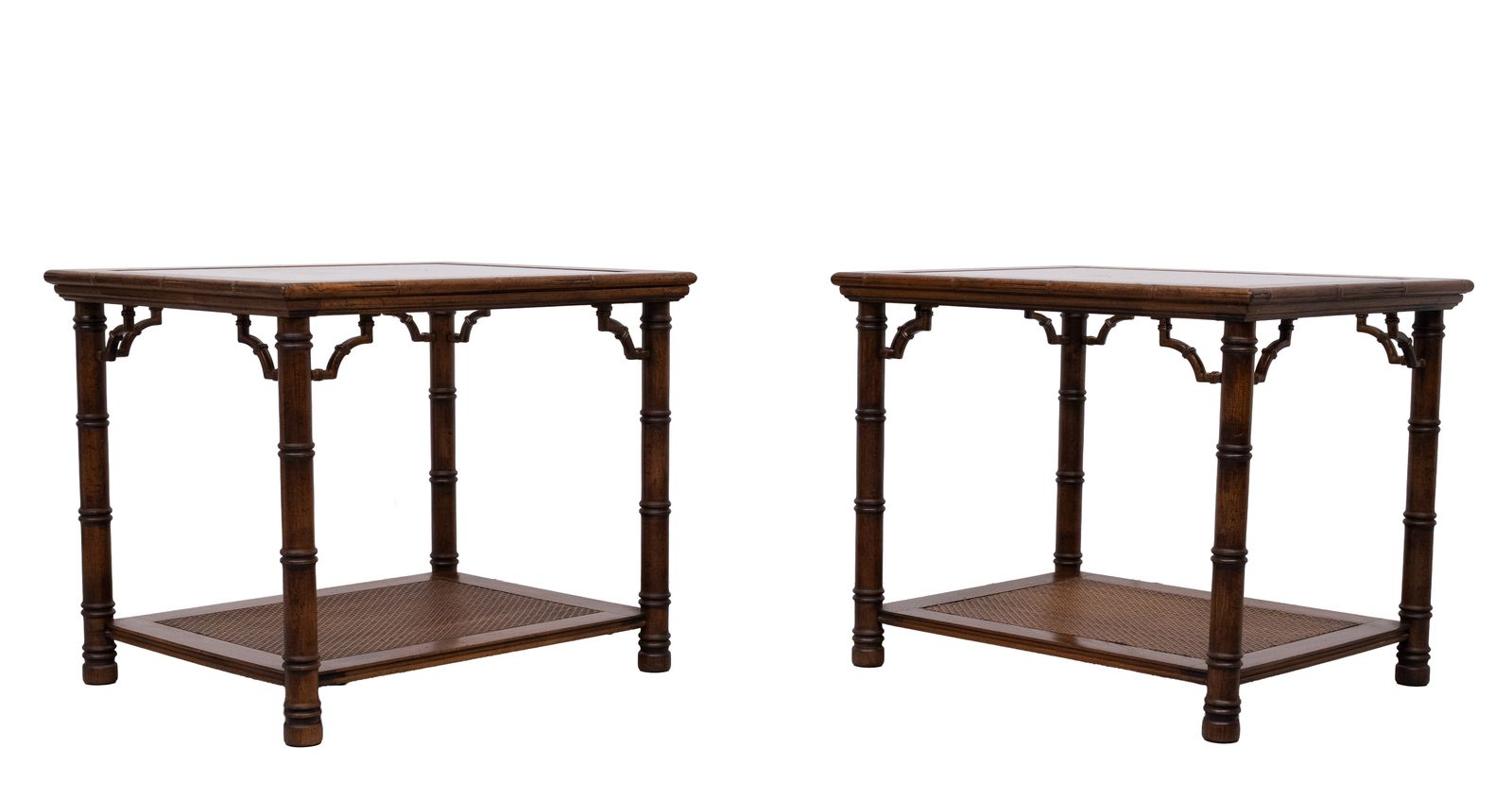 Paar Chinese Chippendale Bijzettafels Met Faux Bamboe, Ca. Jaren 1970 photo buy