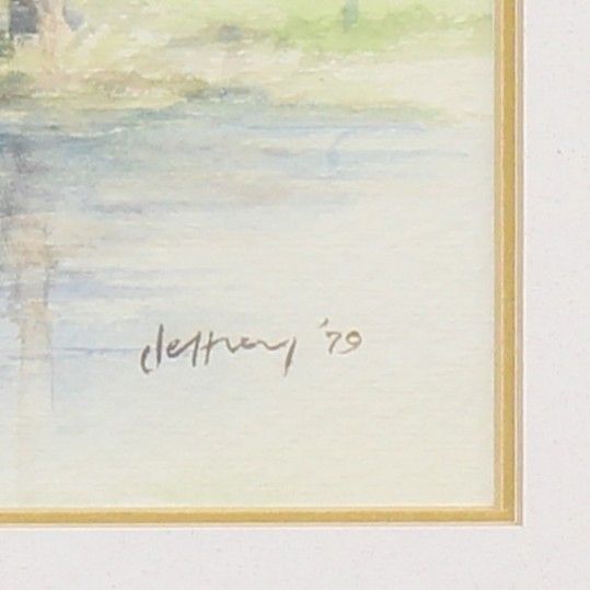 Watercolour By Terry Jeffrey. Titled 'February Floods, Great Holland' photo for sale