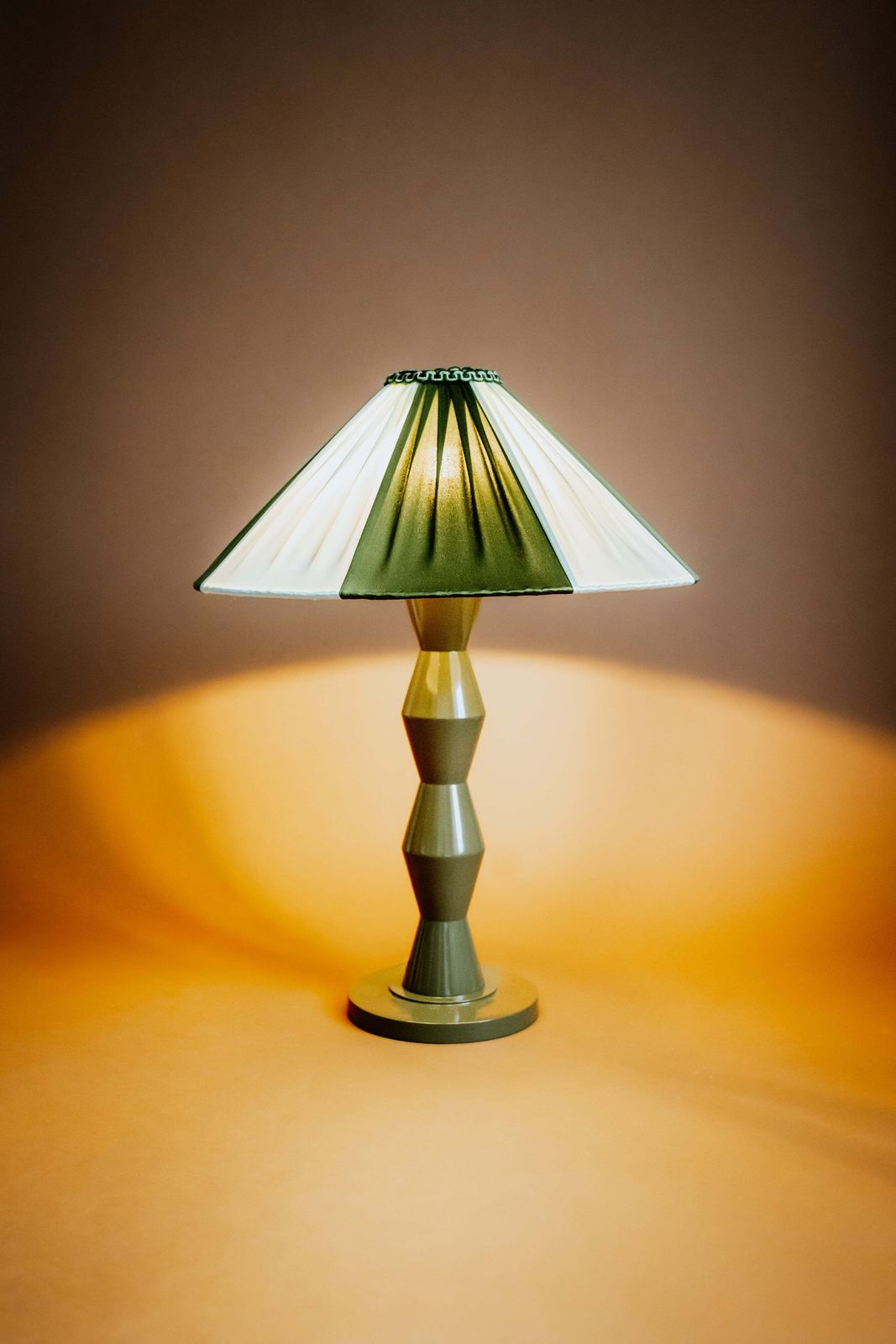 The Fitz Hand Turned Wood Olive Table Lamp photo for sale