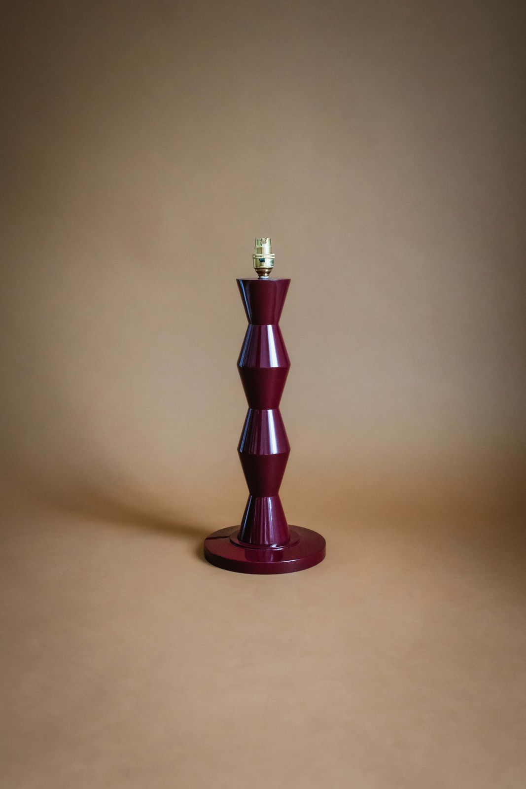 The Fitz Hand Turned Wood Burgundy Table Lamp photo Lighting