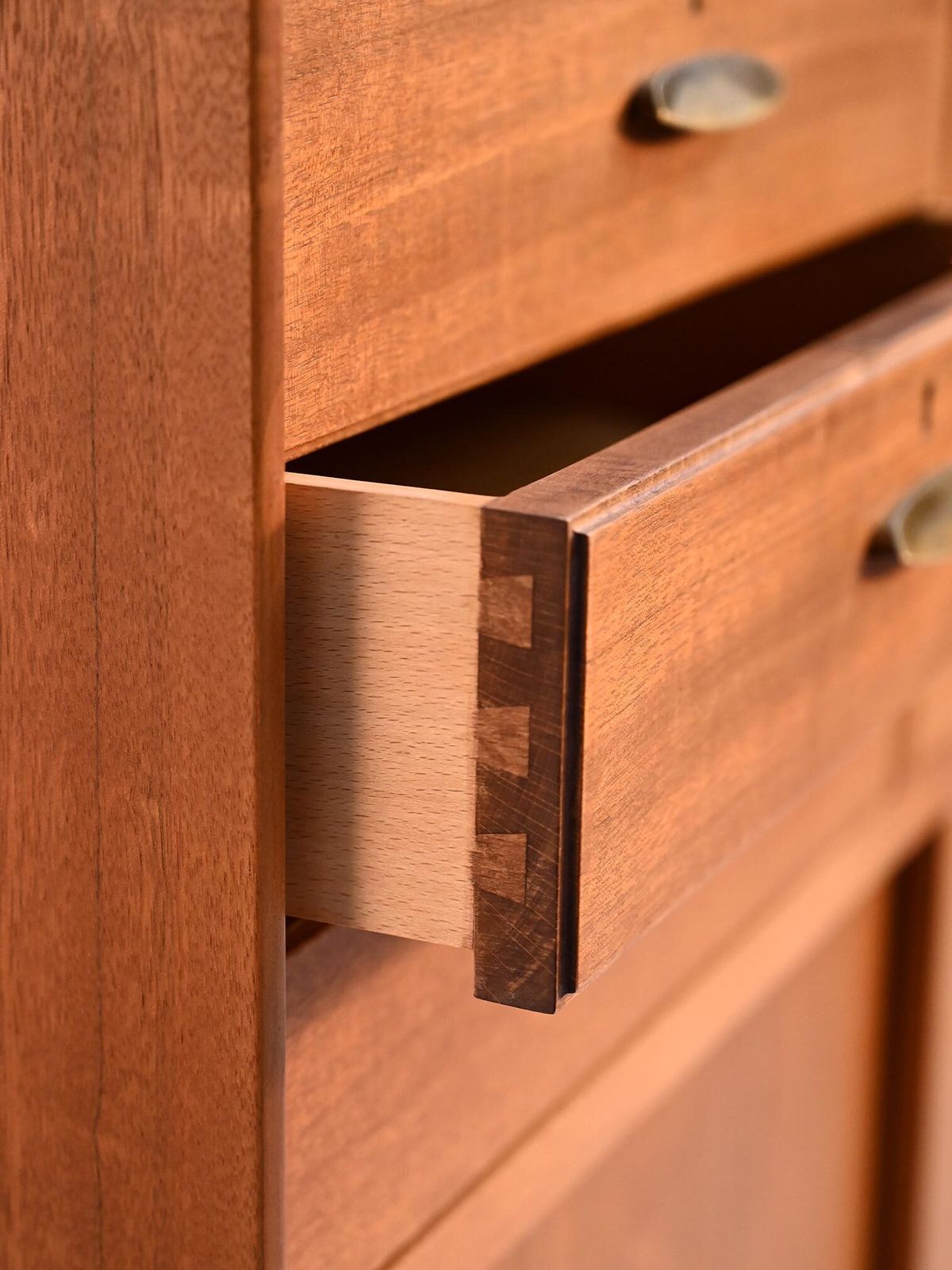 photo for sale 1950s Danish Teak And Brass Cabinet