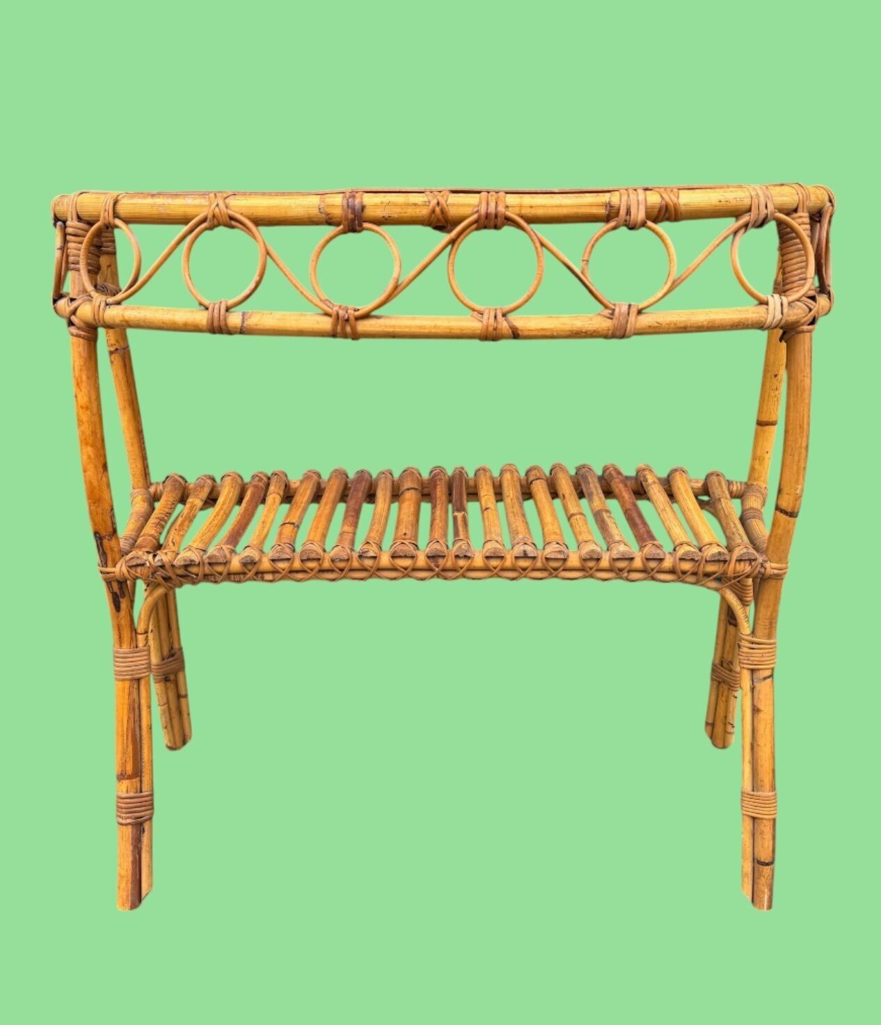 photo buy An Italian 1970s Split Cane Bamboo, Bonacina Style Table