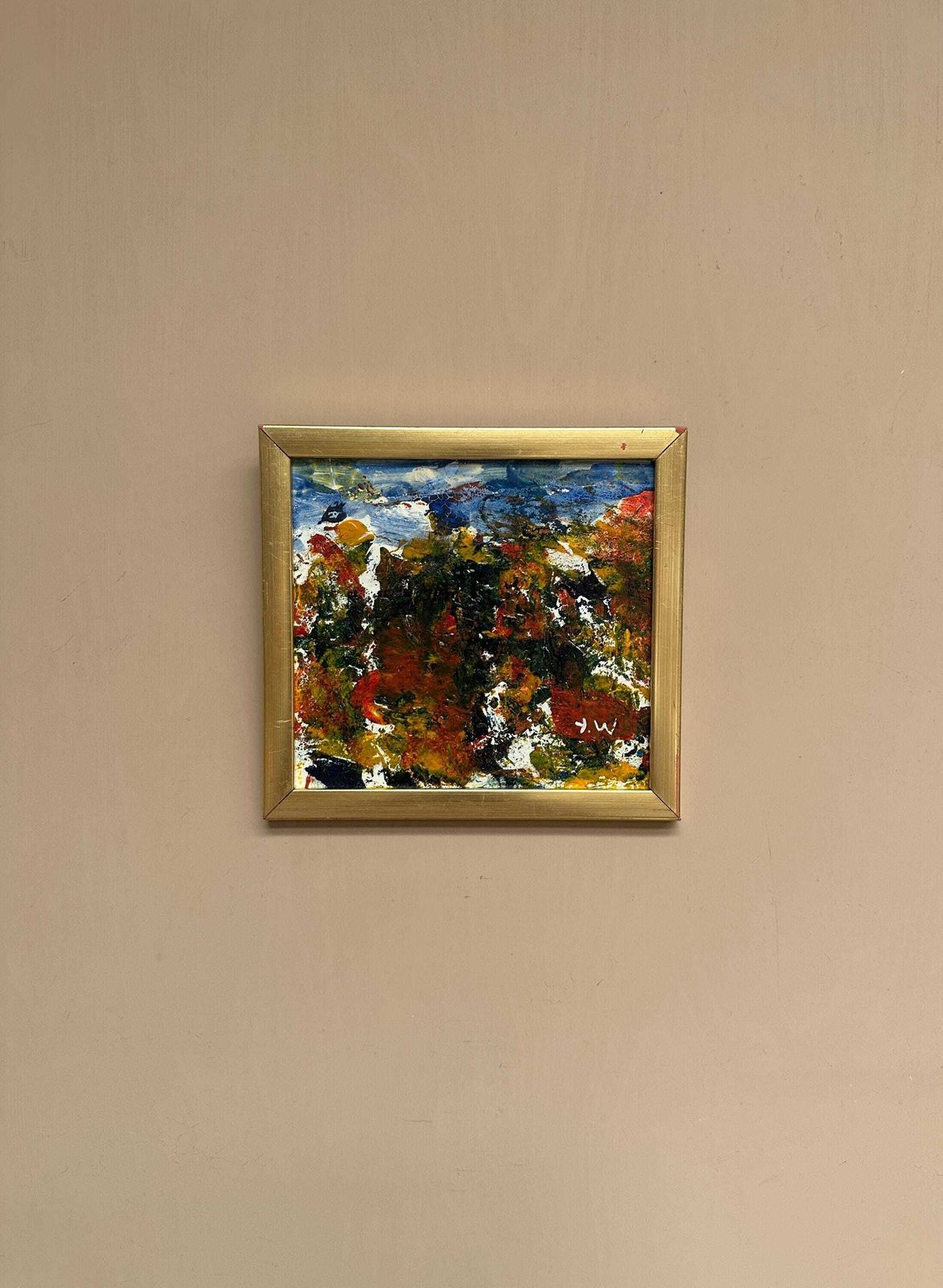 Swedish Mid Century Oil On Panel – “Folk Fran V” By Unknown Artist, Dated 1970, Vintage & Framed 27 × 26 Cm( 10.6" X 10.2") photo furniture