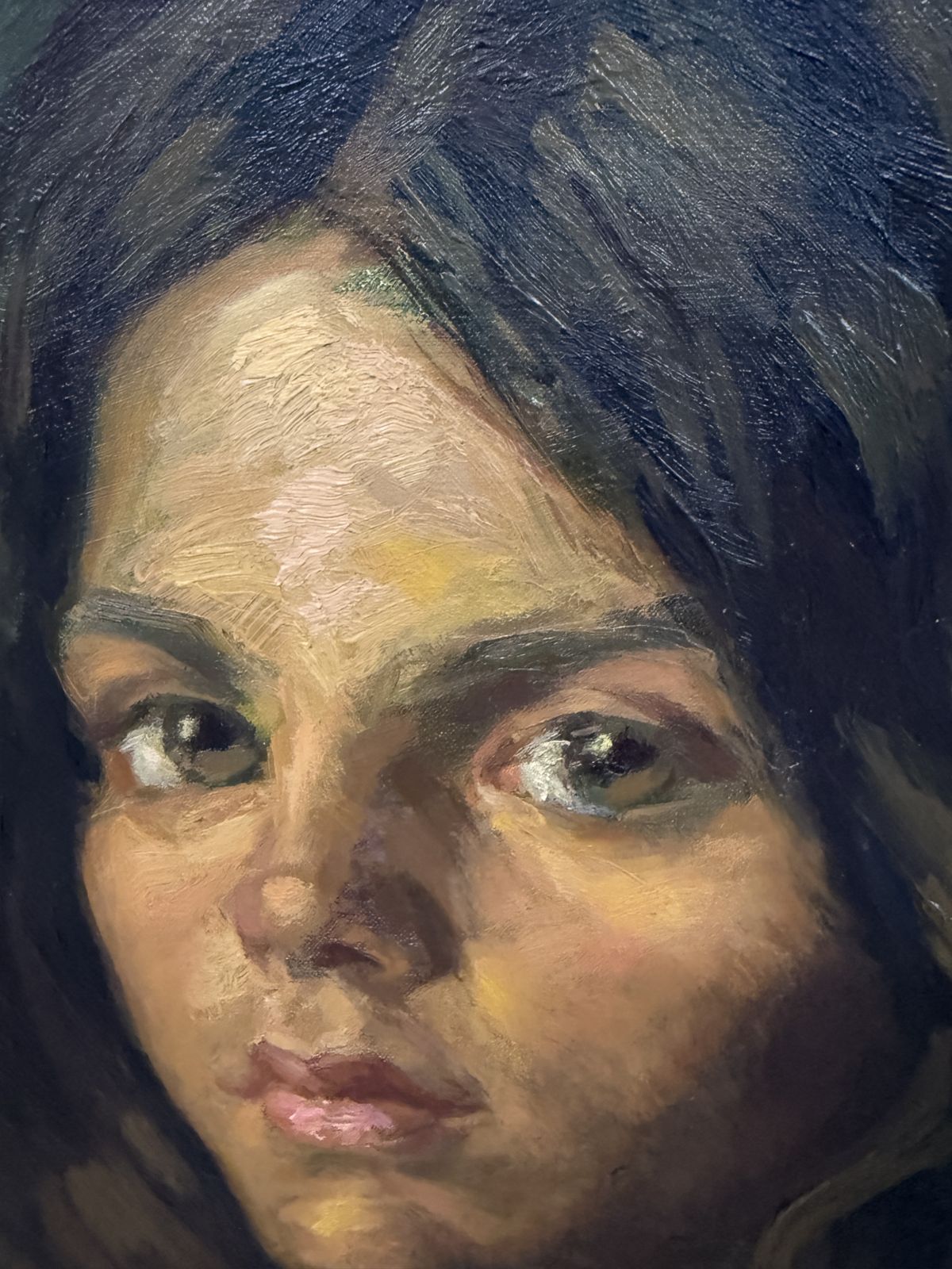 Luis Garcia Oliver, Portrait de femme méditerranéenne au panier de fruits, huile sur toile figurative espagnole, 1974 photo Art