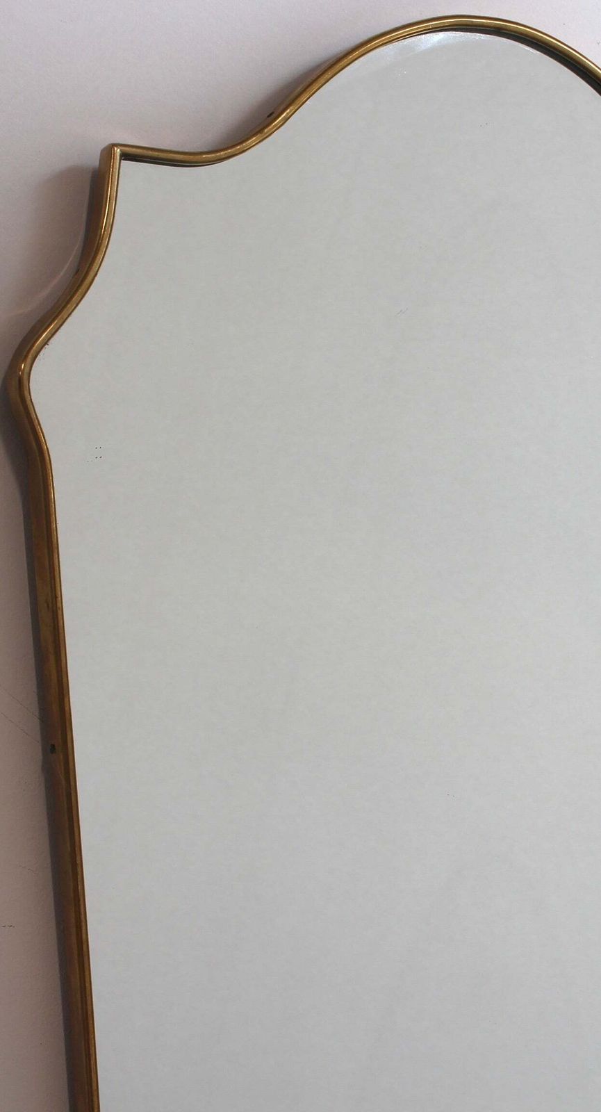 Mid Century Italian Wall Mirror With Brass Frame (Circa 1960s) photo for sale