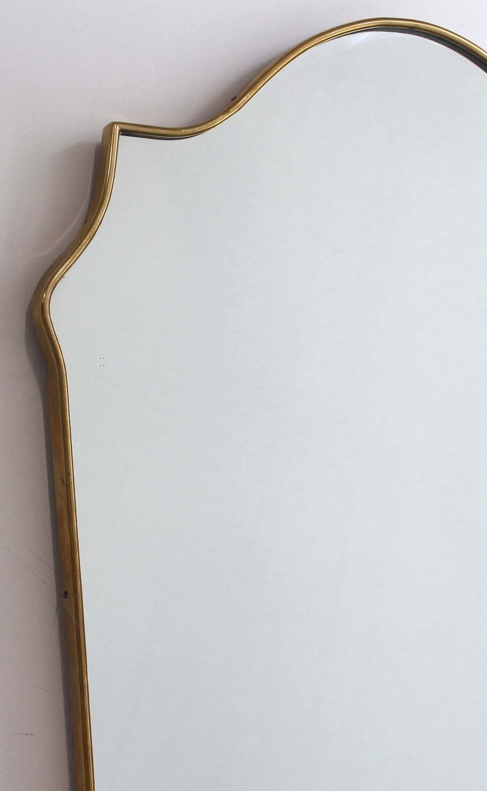 1440.0 Mid Century Italian Wall Mirror With Brass Frame (Circa 1960s) photo