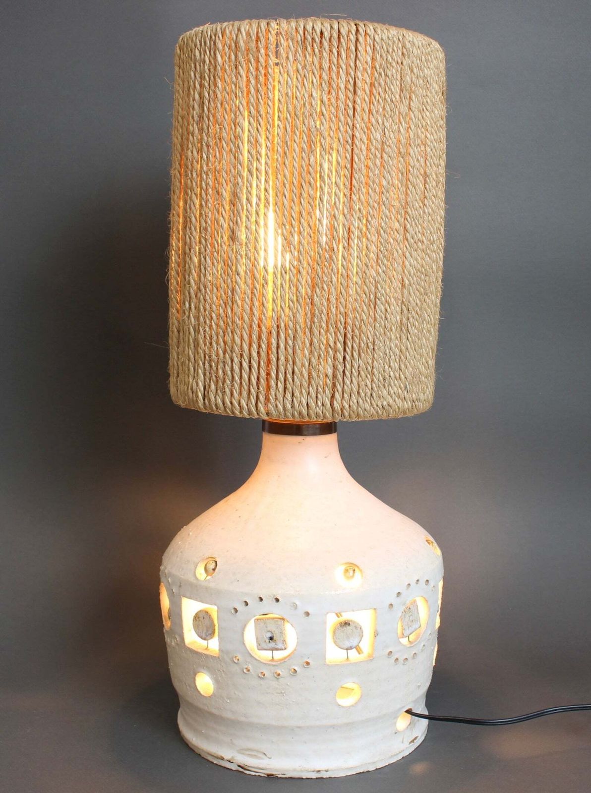 Vintage French Ceramic Table Lamp Attributed To Georges Pelletier (Circa 1970s) photo for sale