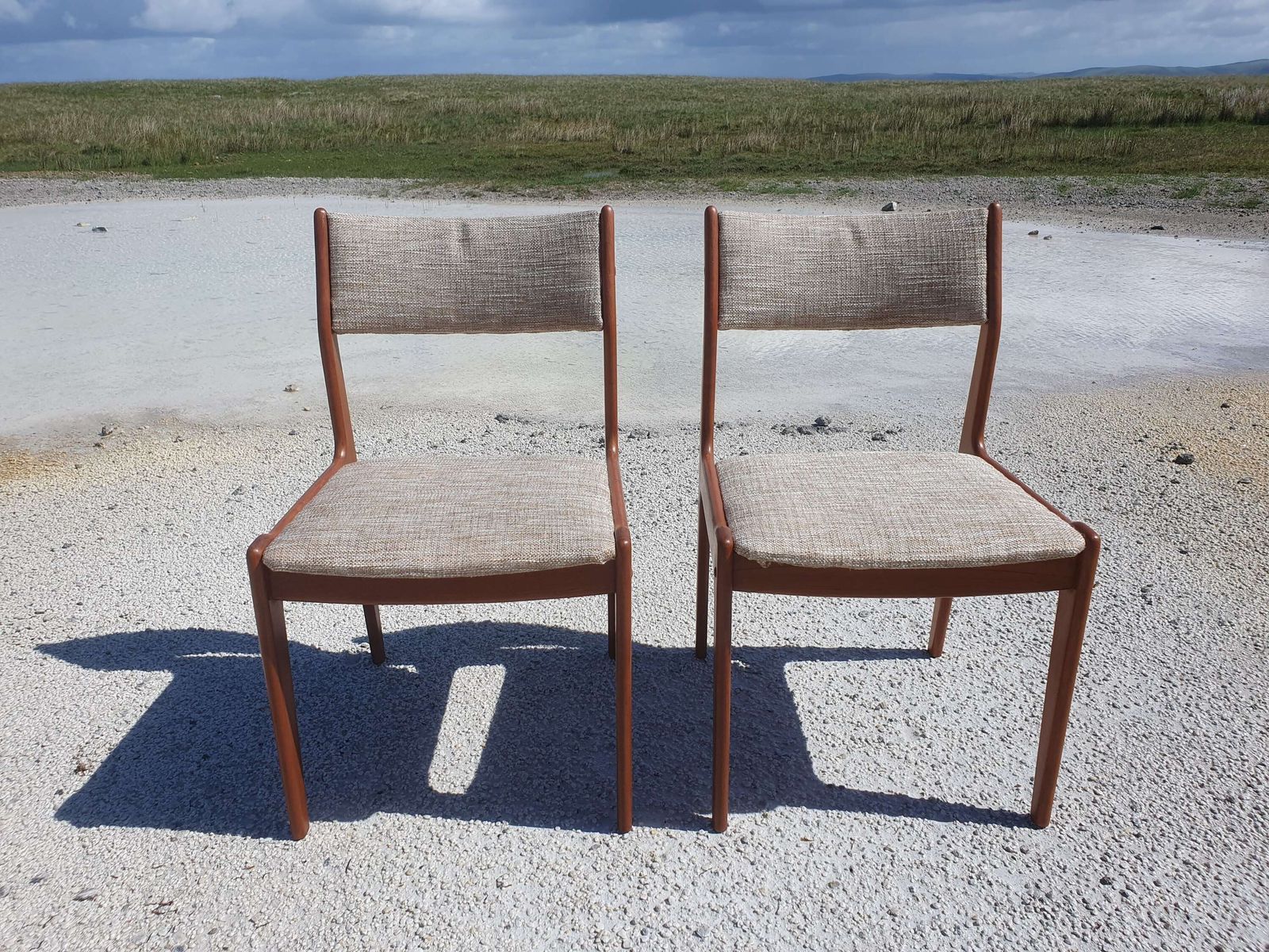 A Pair Of Model 7171 Dining Chairs By Johannes Andersen For Udlum Mobelfabrik. Denmark. photo vintage