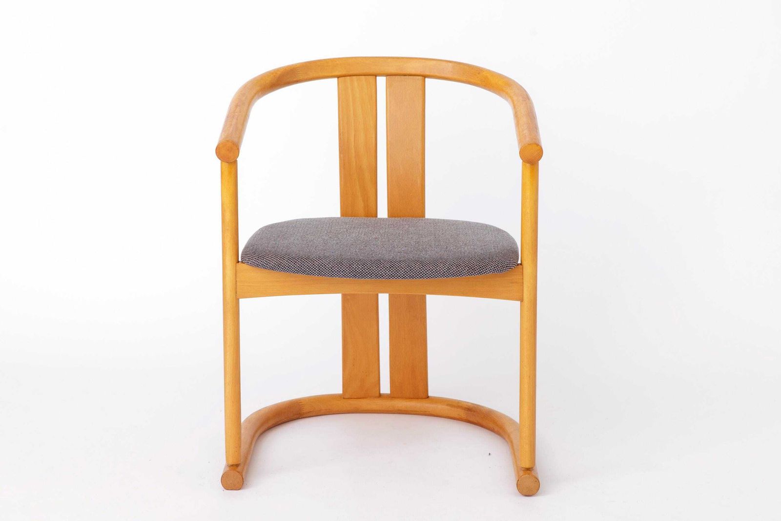 Set van 4 Casala eetkamerstoelen beukenhout Duitsland jaren 1970 Mid-Century Modern grijsblauw bekleding photo furniture