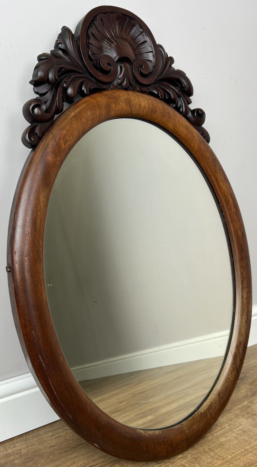 Mirror Antique French Walnut Ornate Wall Mirror Decorative Frame Lot 6135
