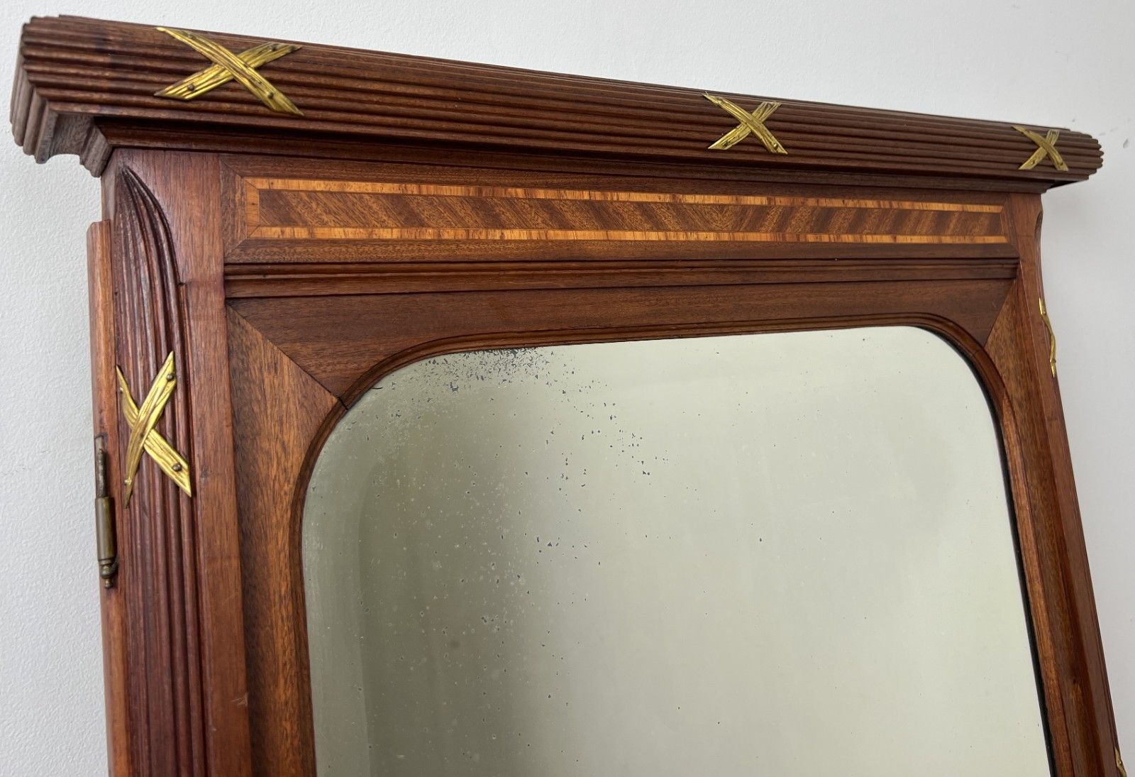 Mirror Antique French Walnut Wall Mirror Carved Decorative Frame Lot 6138 photo furniture