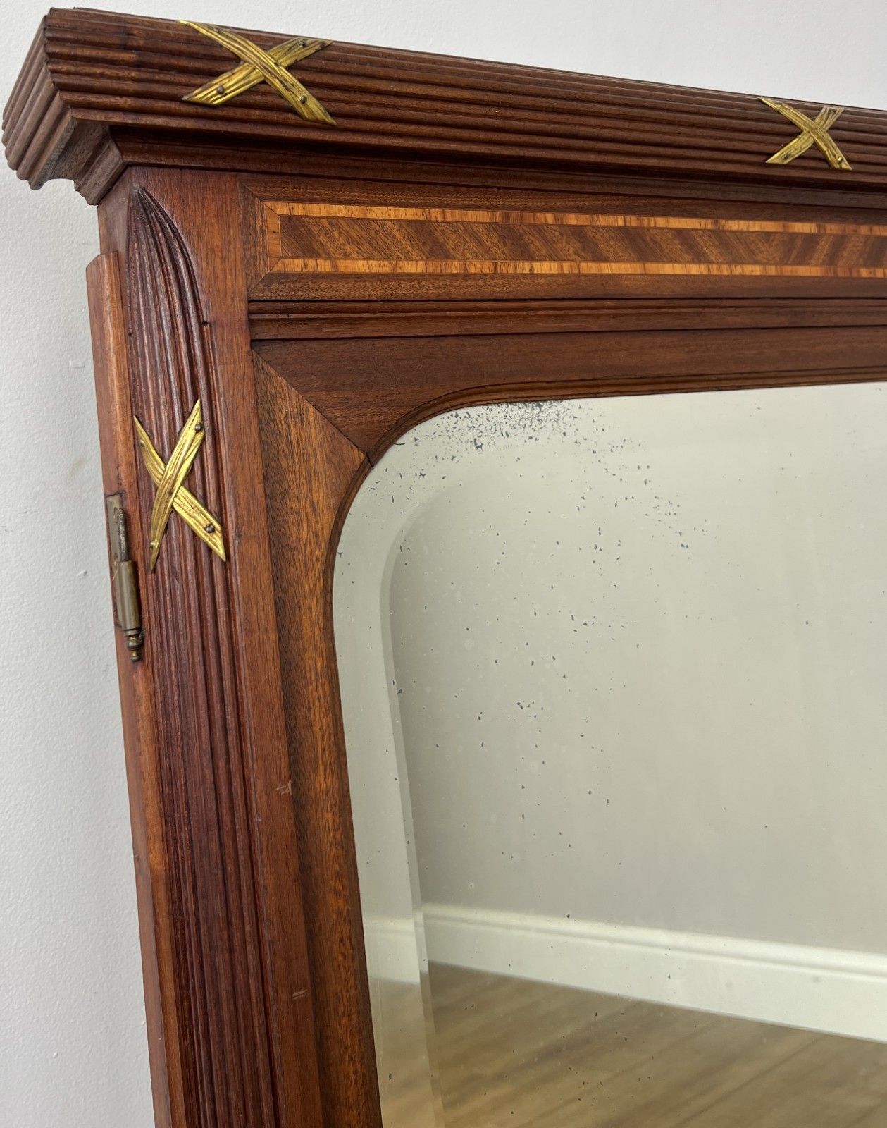 Mirror Antique French Walnut Wall Mirror Carved Decorative Frame Lot 6138 photo Home Decor