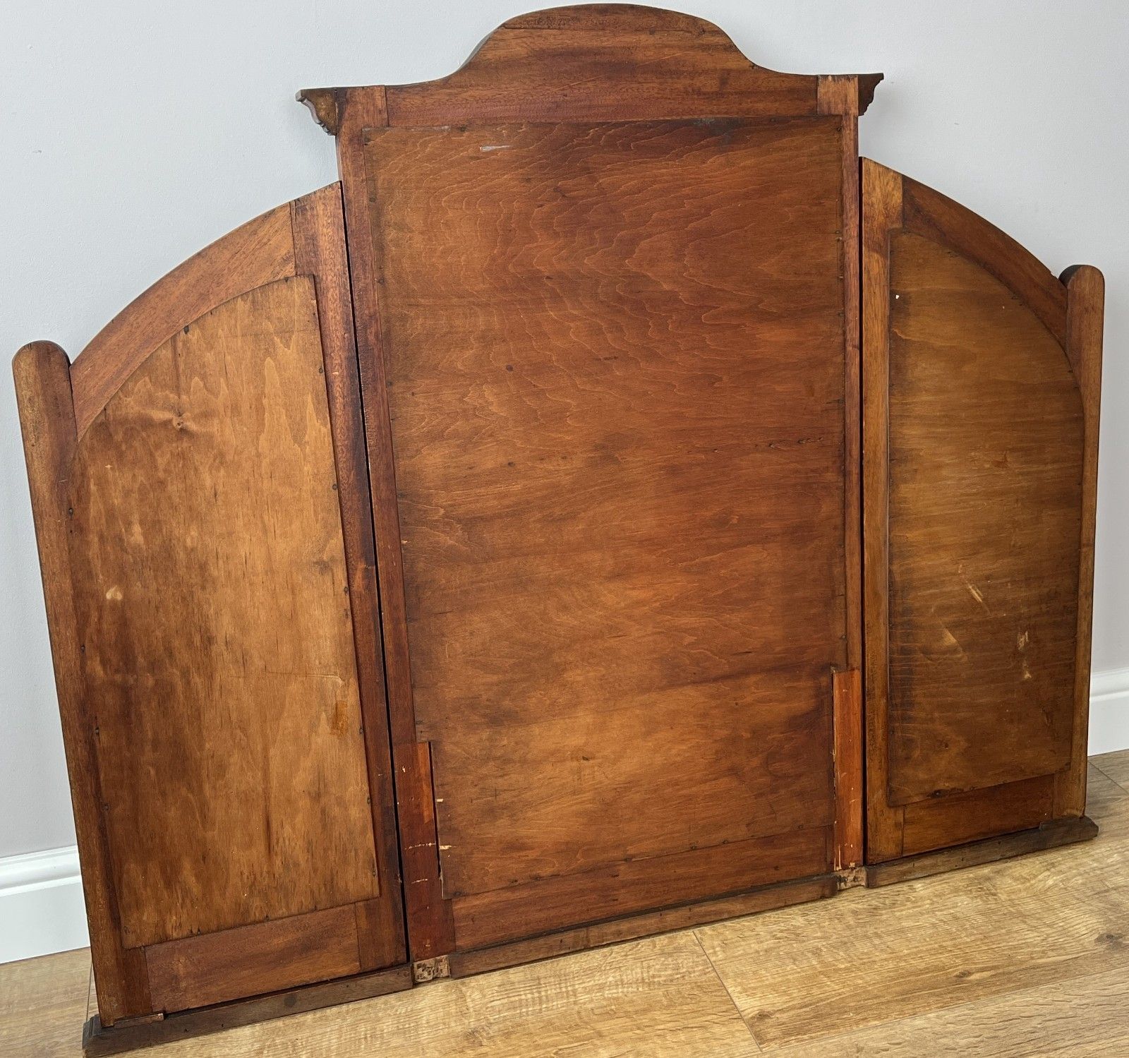 Home Decor Mirror Antique French Style Walnut Triple Folding Dressing Table Mirror Lot 6139 photo