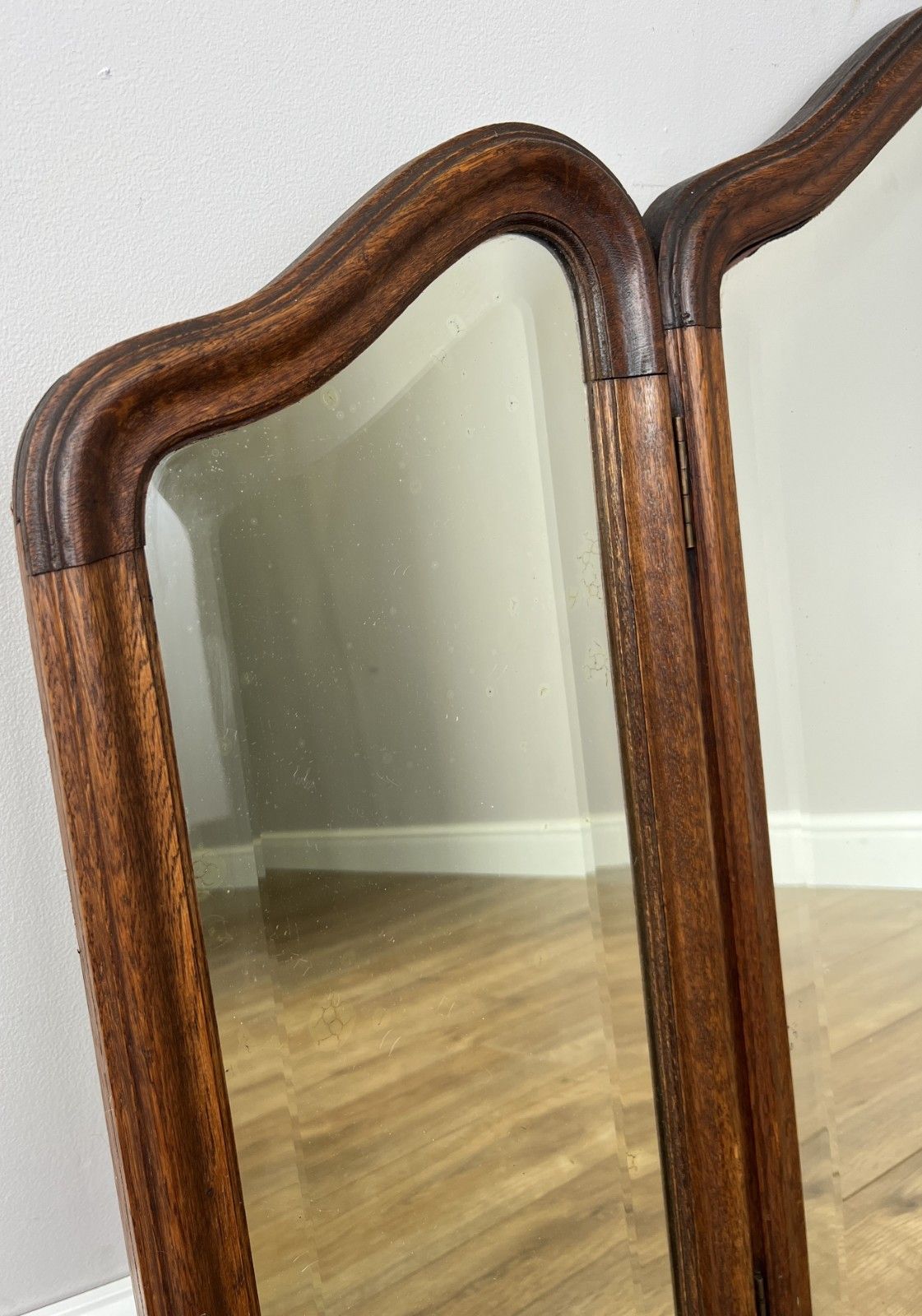 Mirror Antique French Oak Triple Folding Carved Dressing Table Mirror Lot 6137 photo Home Decor