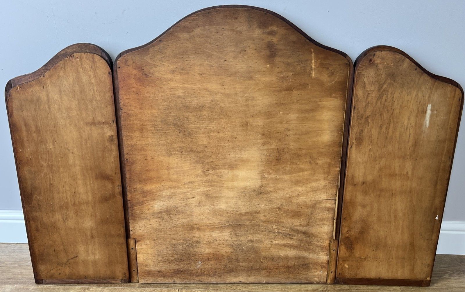 photo for sale Mirror Antique French Oak Triple Folding Carved Dressing Table Mirror Lot 6137