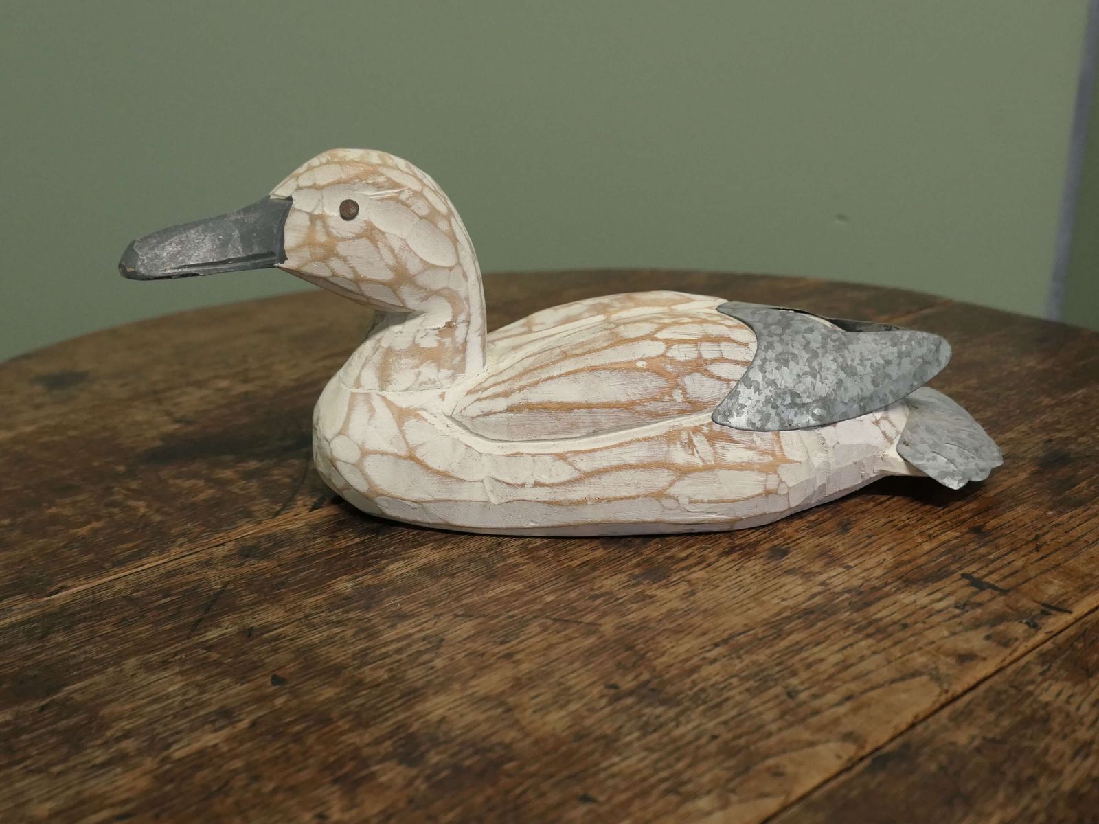 A Decorative French Shabby Brutalist Decoy Duck This Is A Good Sound Piece Of French Coun photo 360.0