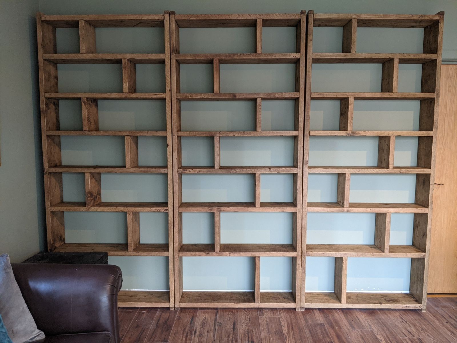 Bespoke Reclaimed Wood Furniture Made To Order Shelving Bookcases Units Built In Alcove 10 photo for sale