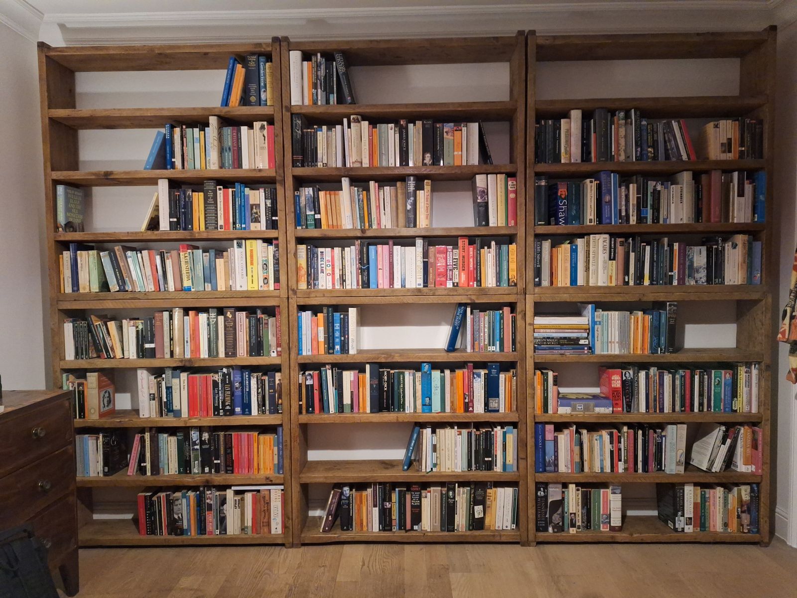 Bespoke Reclaimed Wood Furniture Made To Order Shelving Bookcases Units Built In Alcove 10 photo vinterior