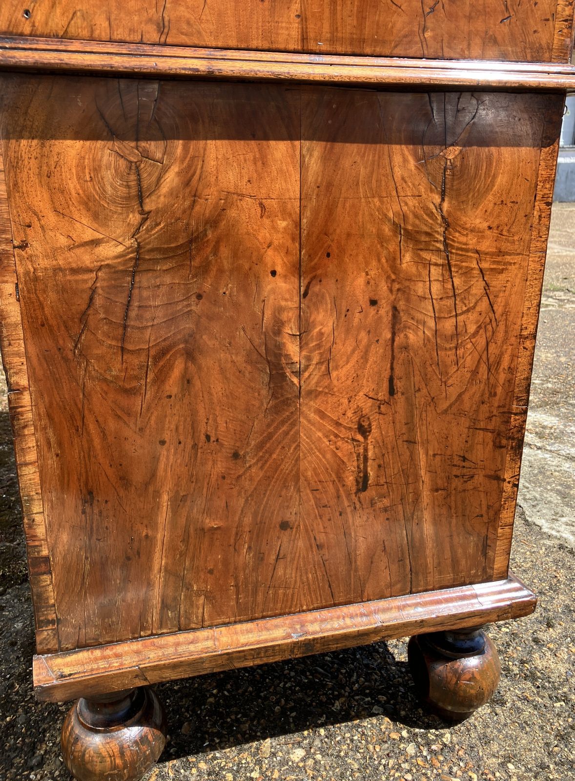 6500.0 Fine Early 18th Century English Walnut Fall Front Bureau, Circa 1705 photo