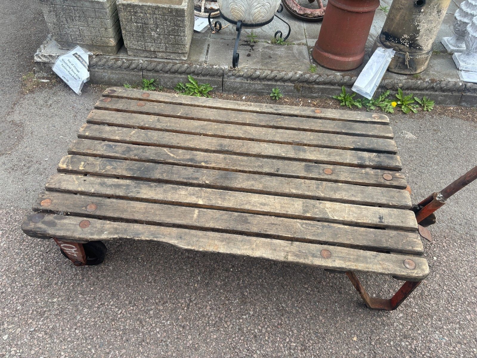 Vintage Slingsby London Industrial Turnable Trolley Cart photo buy