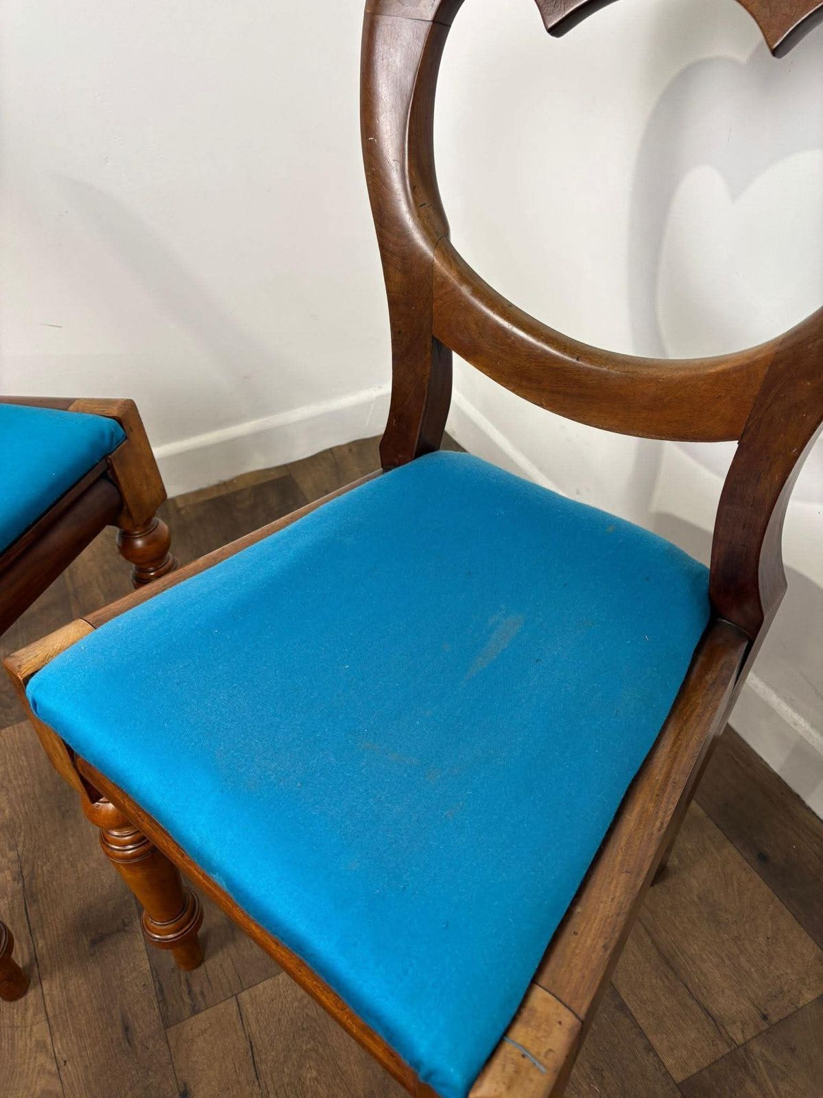 Victorian Pair Of Mahogany Balloon Back Chairs photo vintage