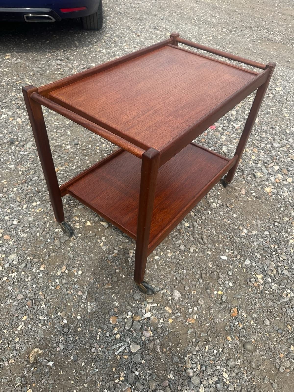 Vintage Mid Century Teak Drinks Trolley Serving Cart Bar Trolley Danish Mcm photo for sale
