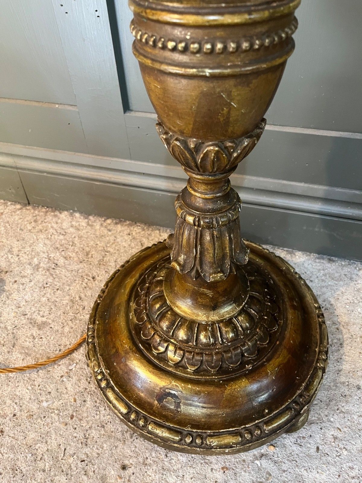 photo furniture Antique Standard Lamp/Floor Lamp Carved Wood Gilded Fully Restored