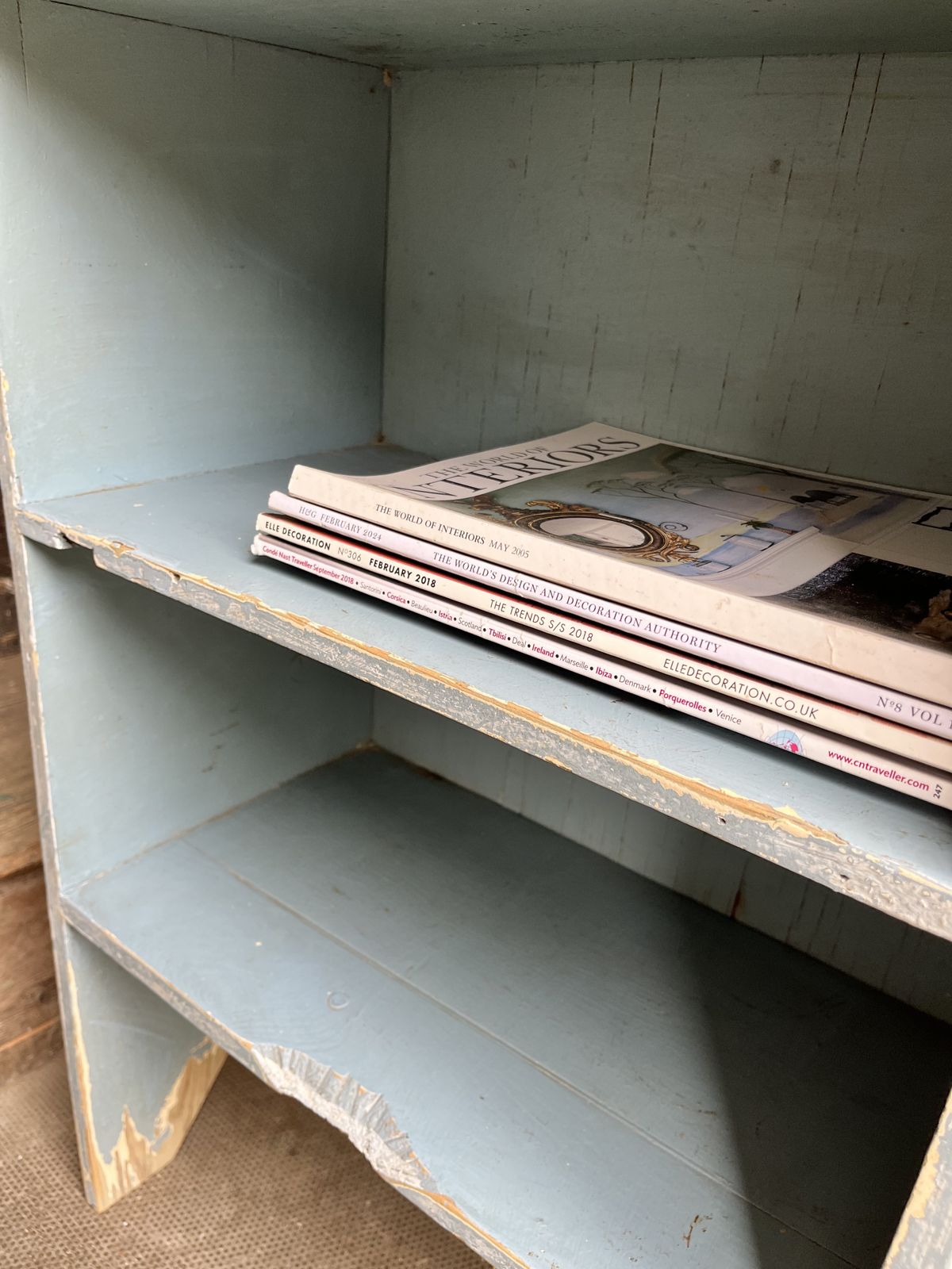 Edwardian Small Pine Bookcase In Distressed Blue Paint photo Furniture