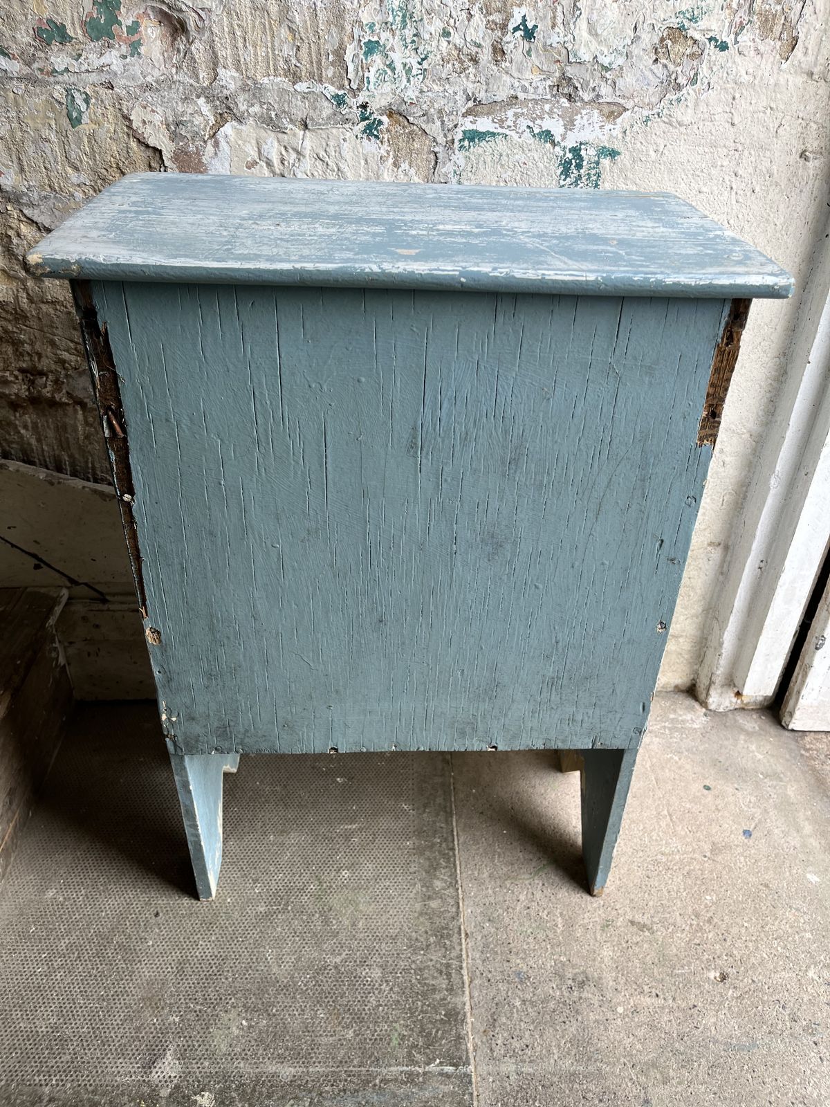 photo buy Edwardian Small Pine Bookcase In Distressed Blue Paint