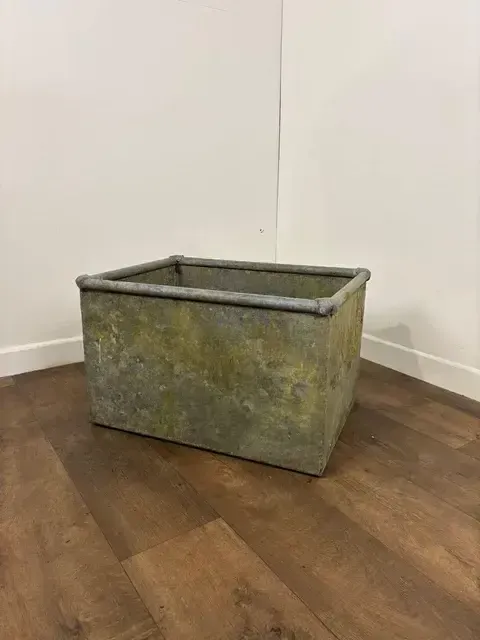 Vintage Galvanised Planter, Mid 20th Century photo furniture