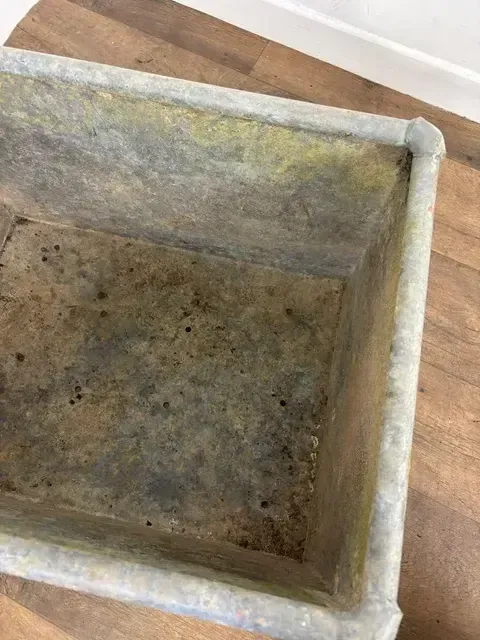 Vintage Galvanised Planter, Mid 20th Century photo Garden Decor