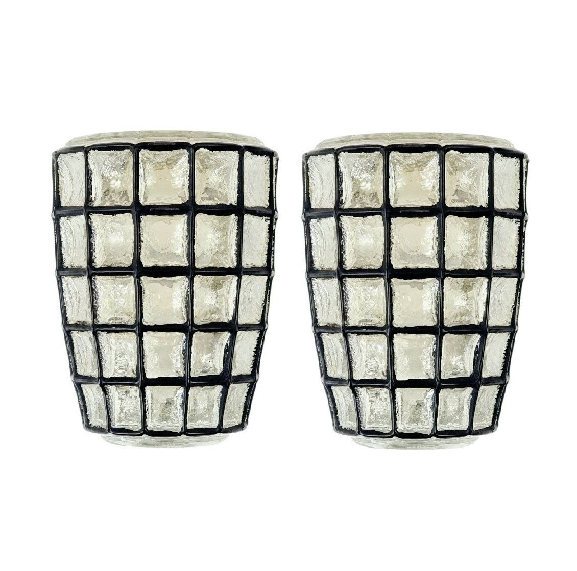 Paire d'appliques murales mid-century modern en verre, Limburg, Allemagne, années 1960/1970