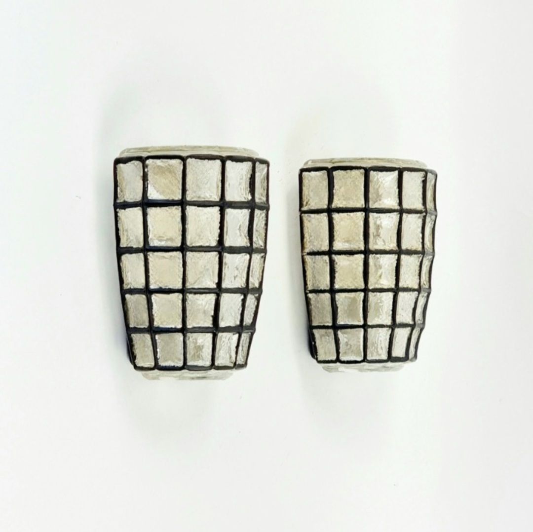 Paar Mid-Century Modern glazen wandlampen van Limburg, Duitsland, jaren 1960/1970 photo furniture