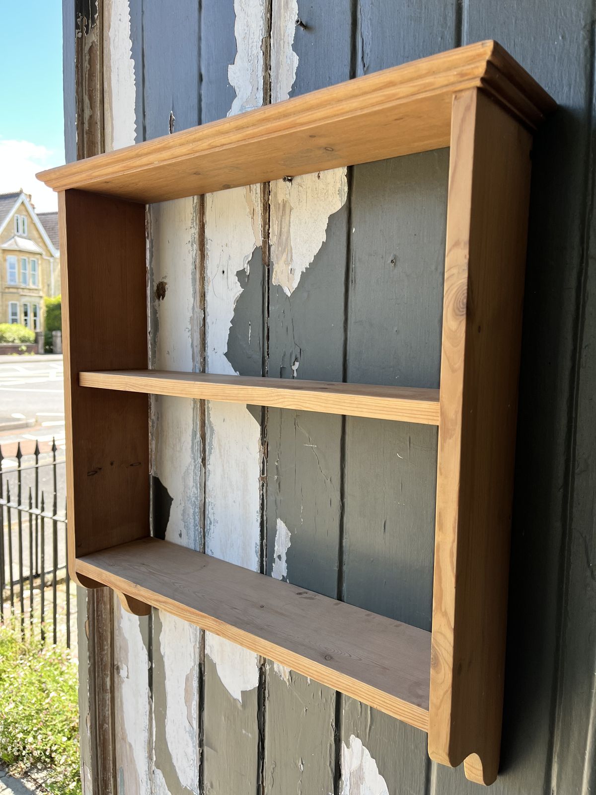 photo buy Simple Small 1960’s Pine Hanging Wall Shelves