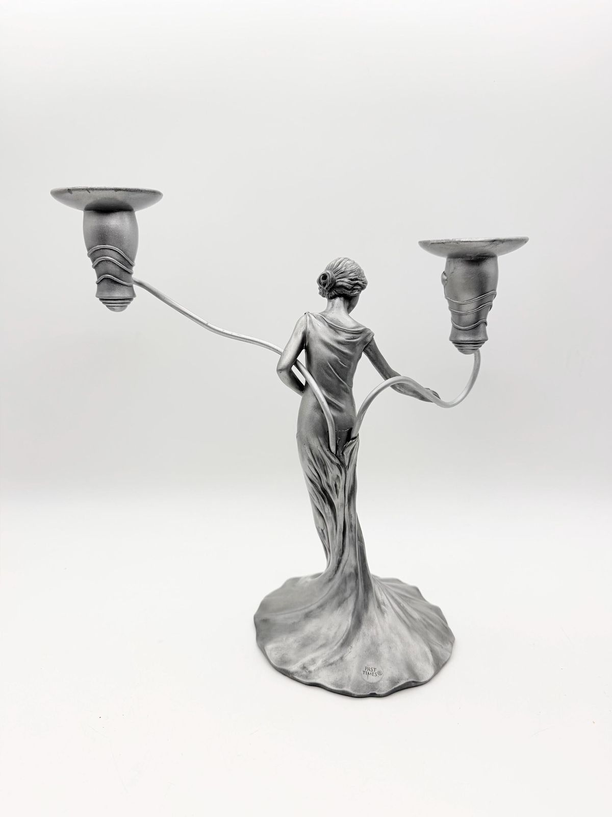 photo for sale Vintaga Art Nuveau Style Lady Candle Holder, Past Times Double Candlestick