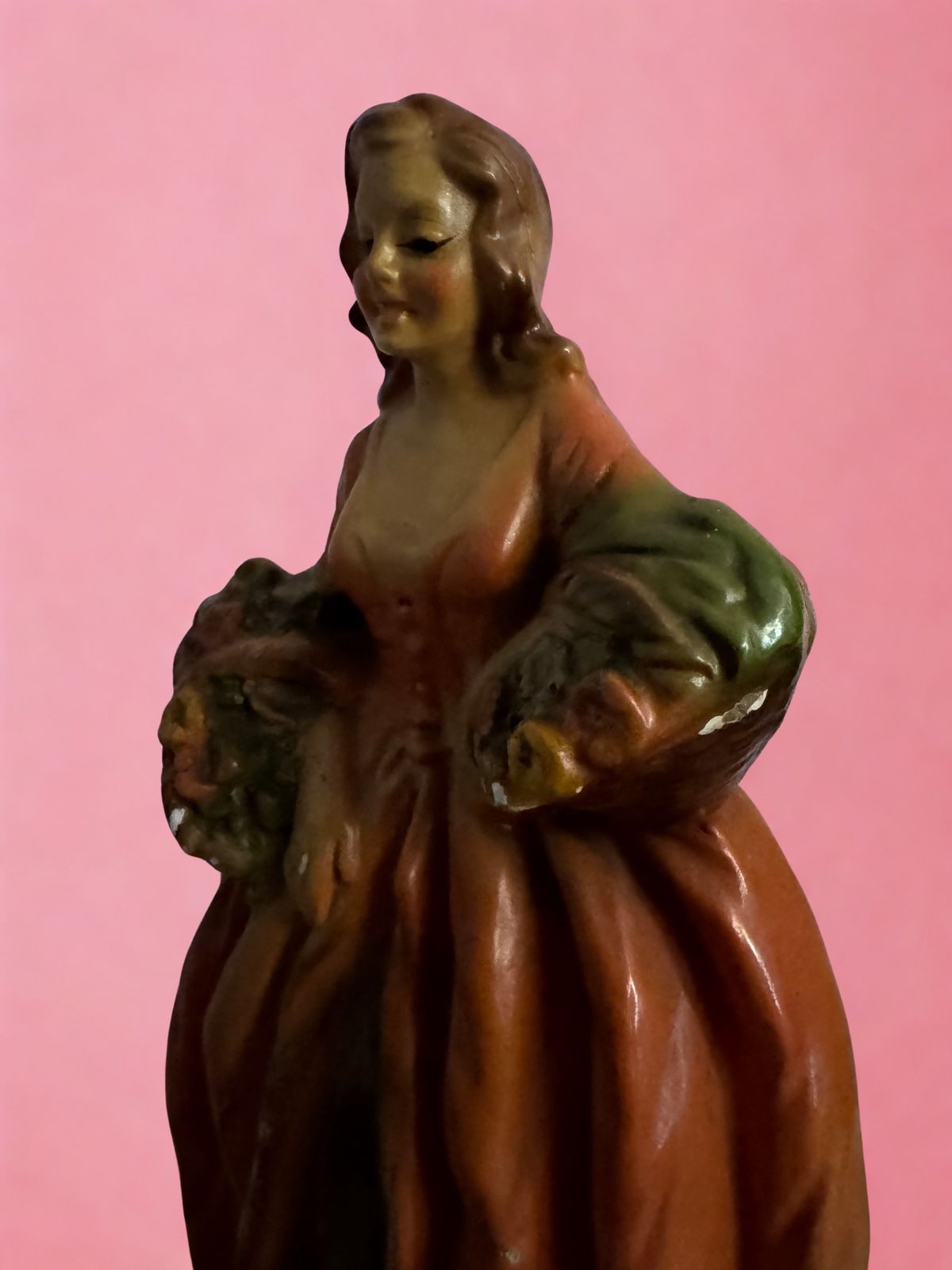 Vintage 1930s Chalkware Crinoline Lady Figurine (19cm) photo 50.0