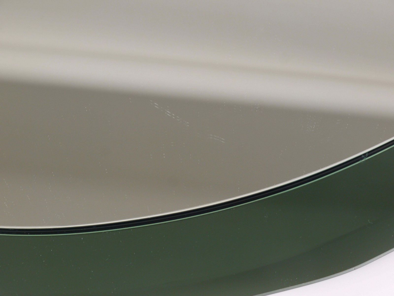 photo vinterior Cristal Arte Oval Green Grey Mid Century Scalloped Wall Mirror, Italy, 1960s