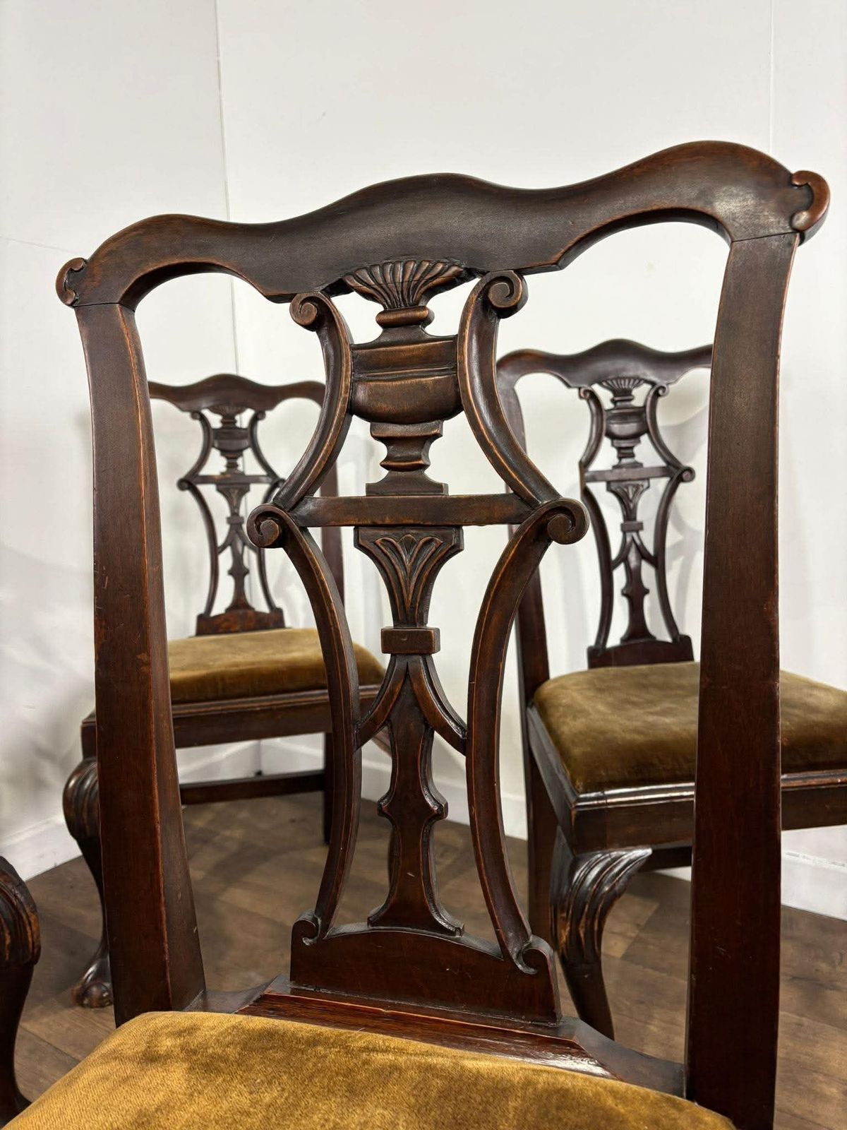 349.0 Victorian Set Of Four Mahogany Dining Chairs photo