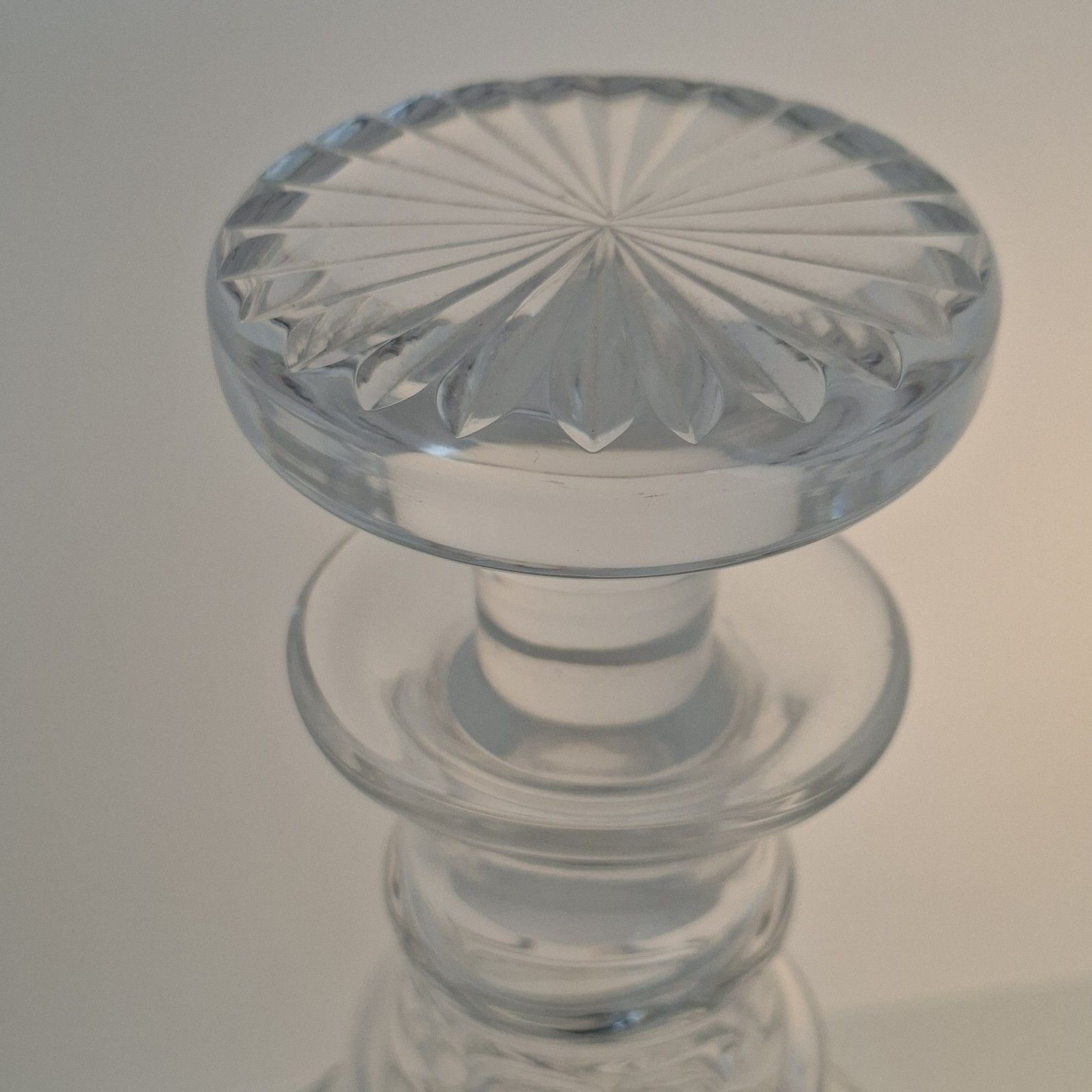 Pair Of Stuart Crystal Decanters Conical Cut Glass Vintage photo for sale