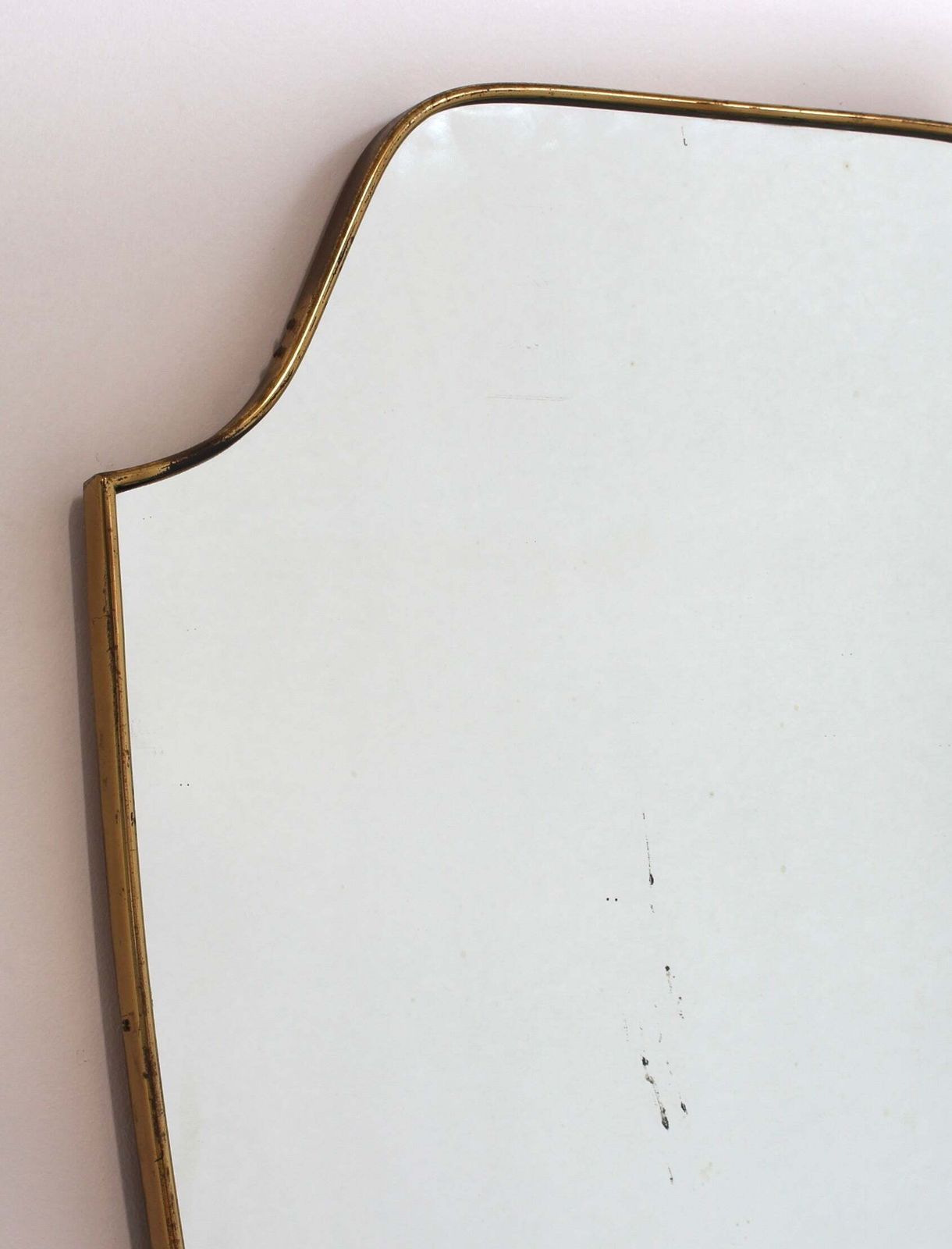 Vintage Italian Wall Mirror With Brass Frame (Circa 1960s) photo for sale