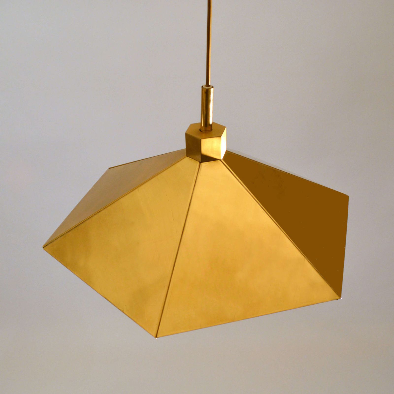 Pair Of Brass Pendant Lamps In Umbrella Shape, Belgium photo for sale
